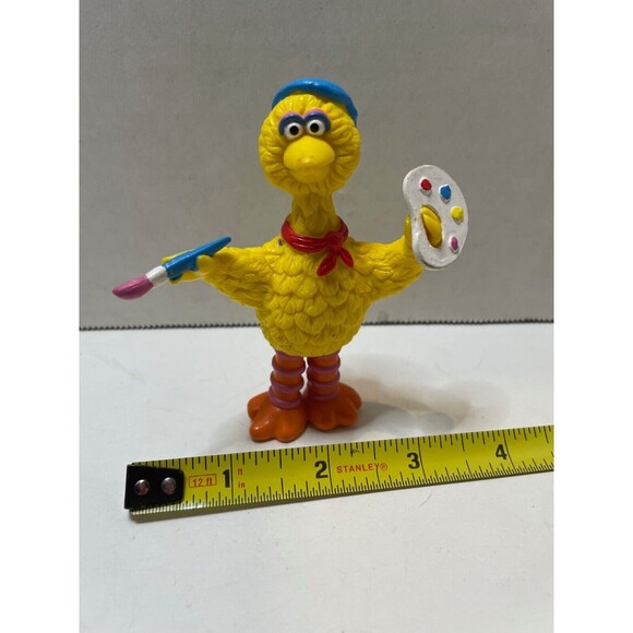 Big Bird Artist Painter Figure Sesame Street Vintage Applause PVC Muppet Shell - Picture 5 of 5